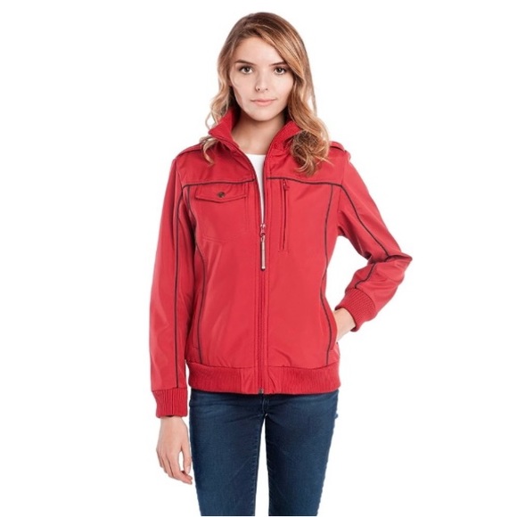 NEW W/ TAGS BauBax Women's Red Bomber Travel Jacket - Picture 3 of 11